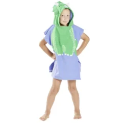 Poncho de plage enfant dinosaure TU 55x110cm