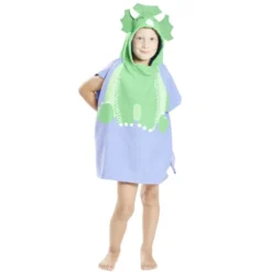 Poncho de plage enfant dinosaure TU 55x110cm