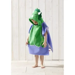 Poncho de plage enfant dinosaure TU 55x110cm