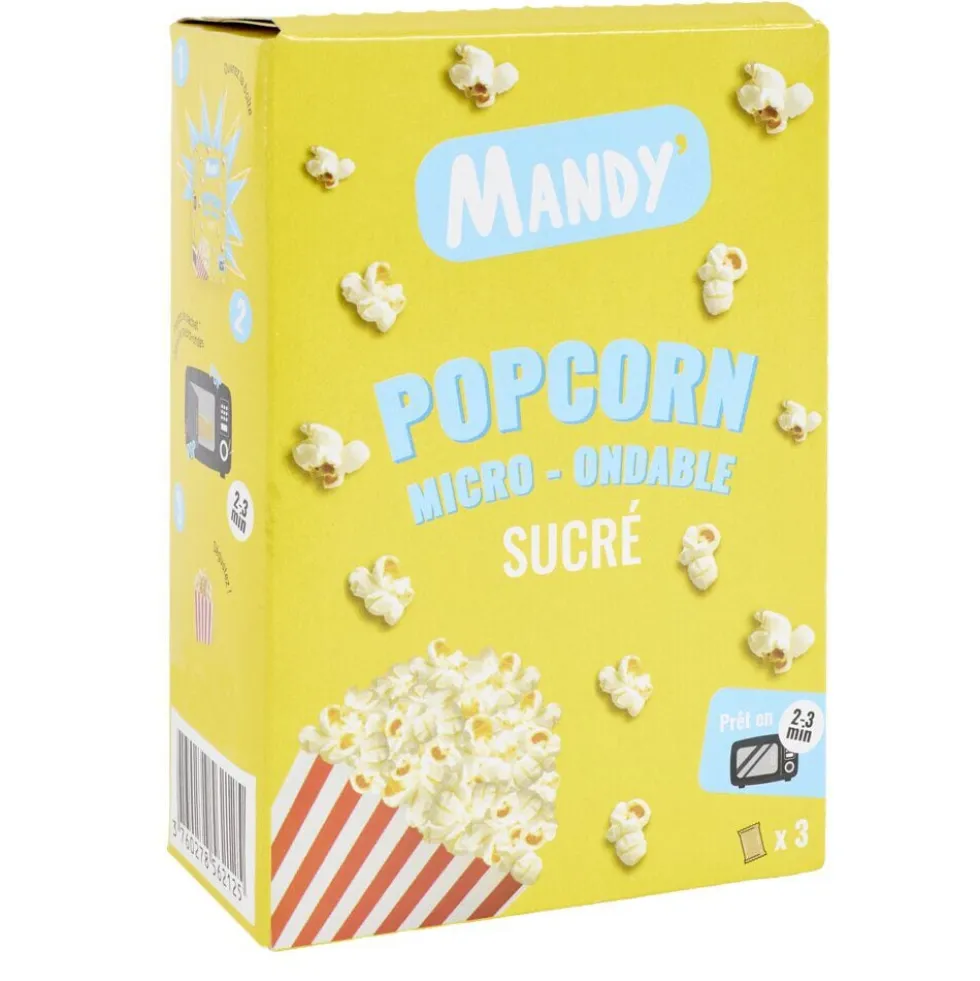 Popcorn sucré micro-ondes Mandy 3x80gr