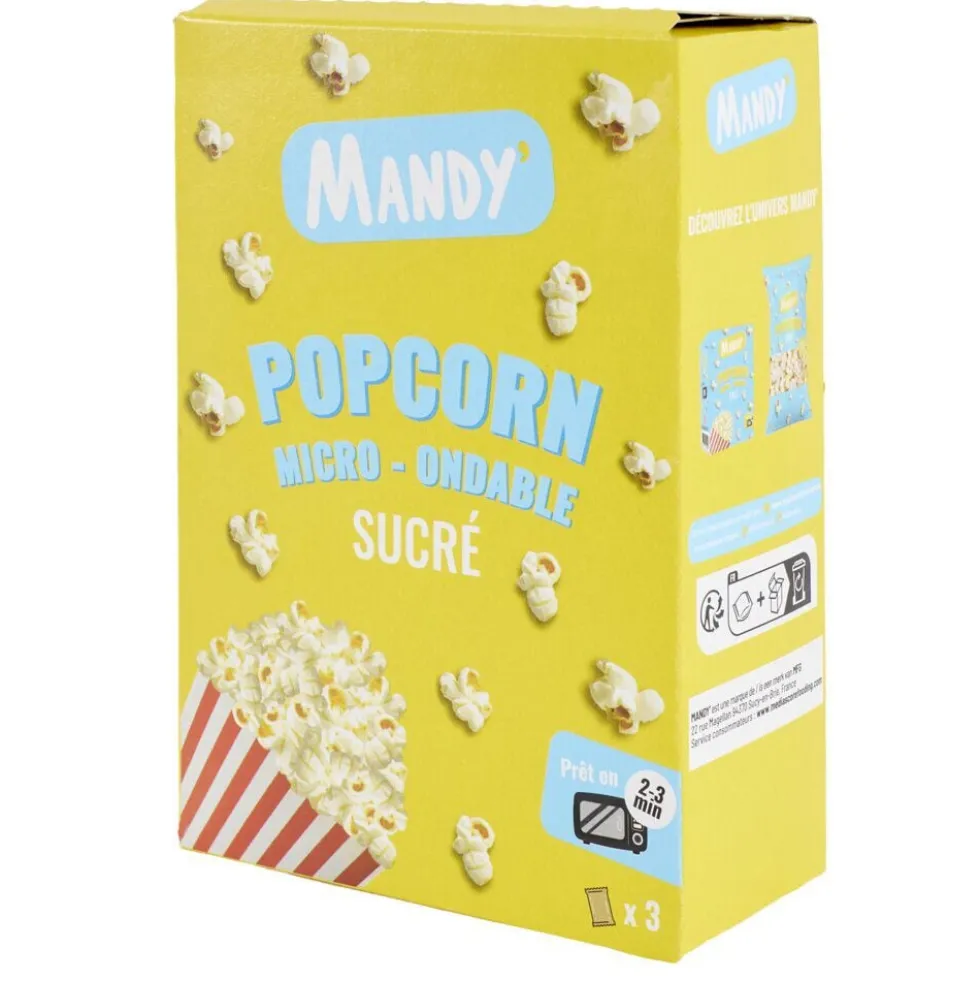 Popcorn sucré micro-ondes Mandy 3x80gr