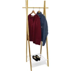 Portant bambou avec étagère pour accessoires 64x44xH160cm
