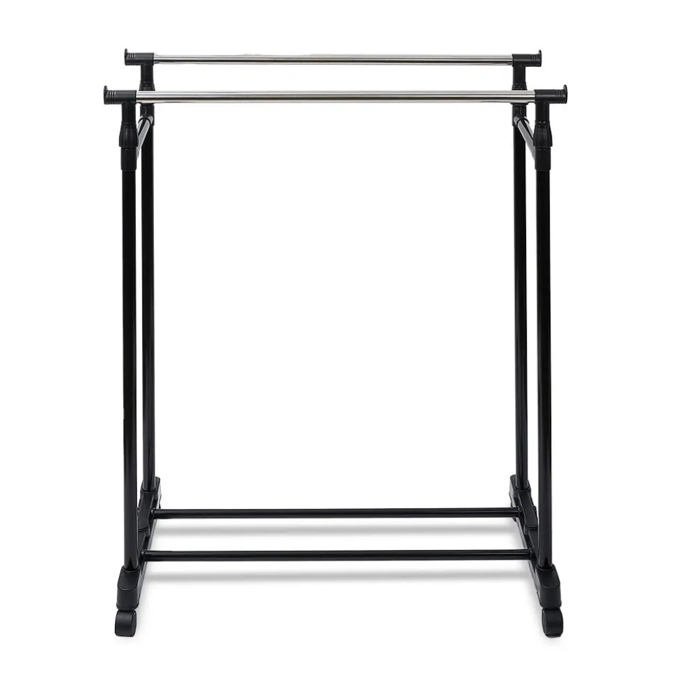 Portant double extensible en métal 80x42xH95à165cm