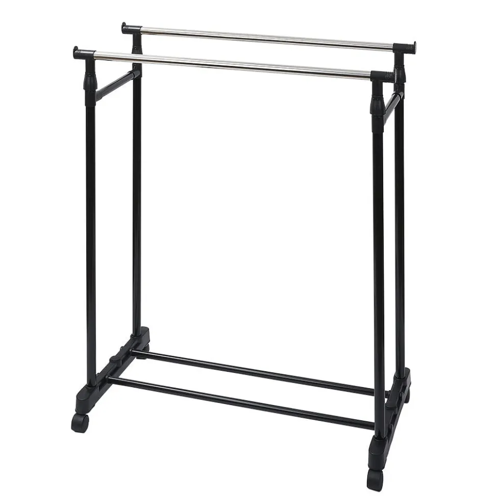 Portant double extensible en métal 80x42xH95à165cm