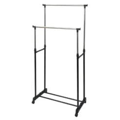 Portant double extensible en métal 80x42xH95à165cm