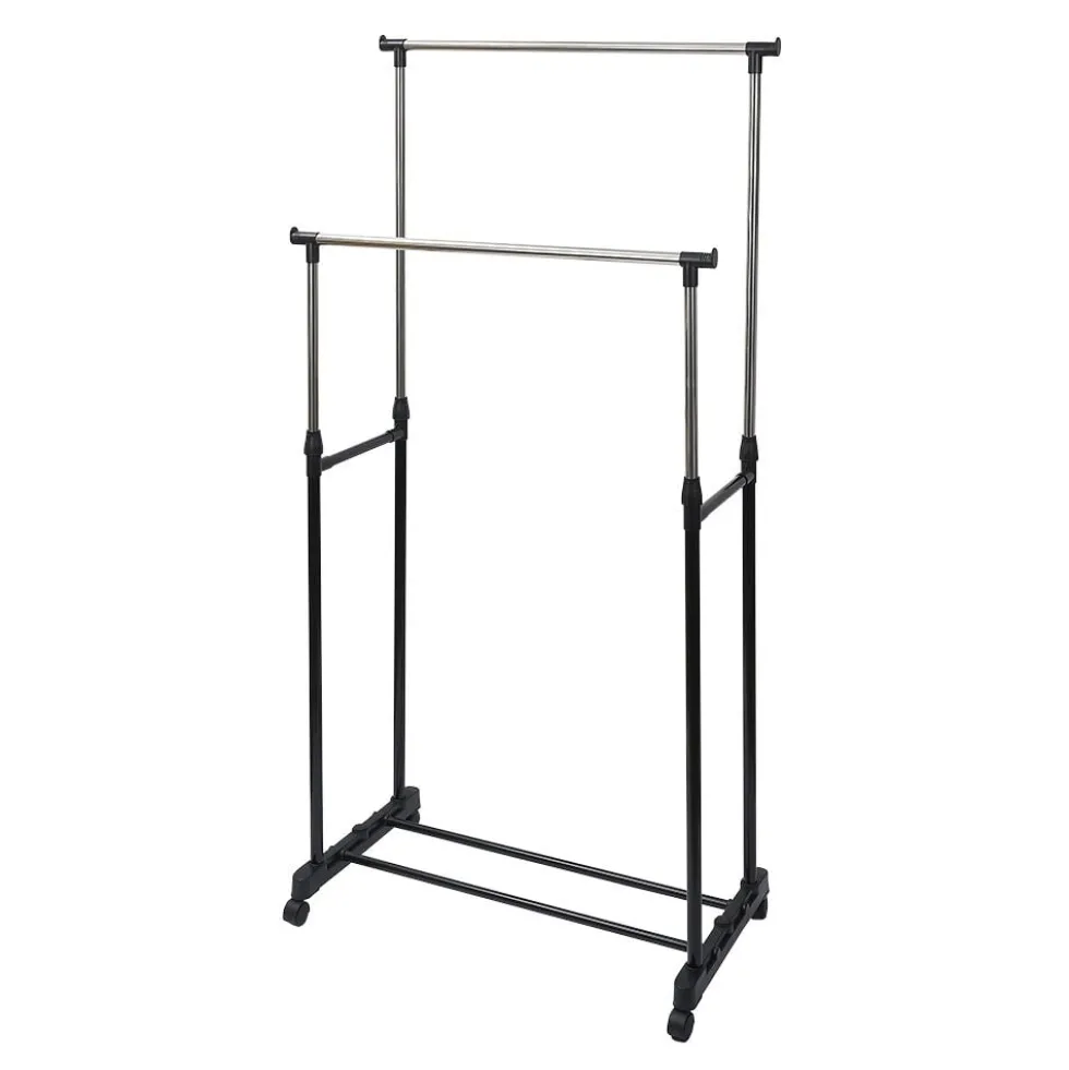 Portant double extensible en métal 80x42xH95à165cm