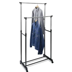 Portant double extensible en métal 80x42xH95à165cm