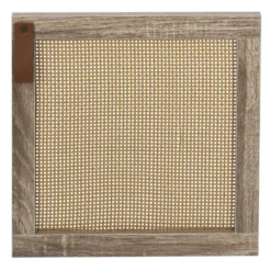 Porte cannage Box Cube 32,2xH32,2x1,2cm bois marron
