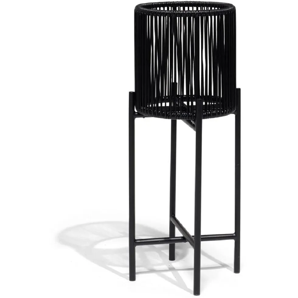 Porte-plante filaire sur pieds Urban métal et plastique noir Ø27xH70cm