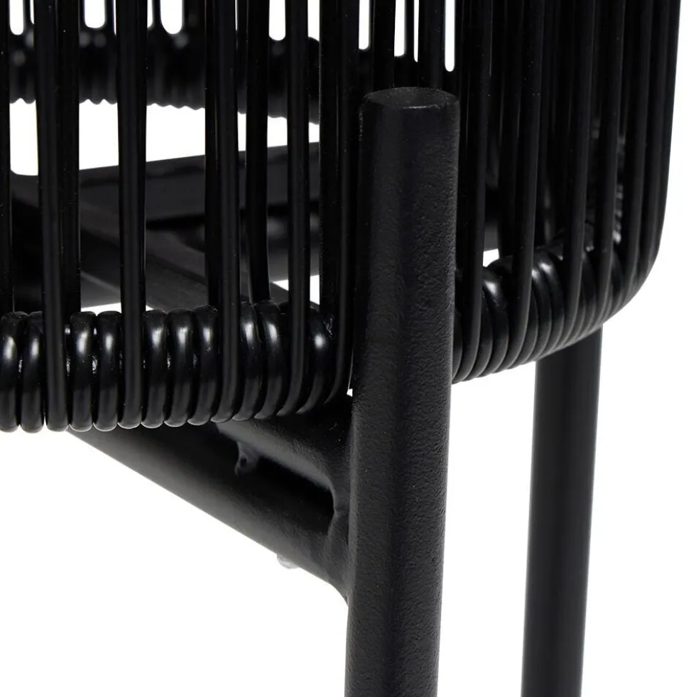 Porte-plante filaire sur pieds Urban métal et plastique noir Ø27xH70cm