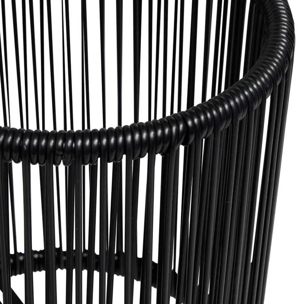 Porte-plante filaire sur pieds Urban métal et plastique noir Ø27xH70cm
