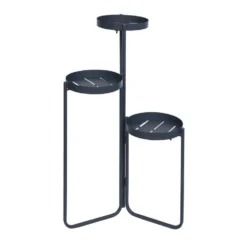 Porte plante 3 niveaux gris anthracite H70cm
