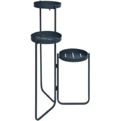 Porte plante 3 niveaux gris anthracite H70cm