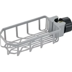 Porte-éponge pour robinet plastique gris - L.20xl.9xH.5cm