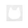 Porte pour Box Cube ouverture tête de chat bois blanc 32x32cm