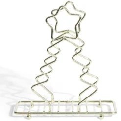 Porte-serviette forme sapin métal doré