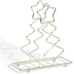Porte-serviette forme sapin métal doré