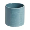 Pot de fleur bleu océan motif nid d'abeille 1,29 L Ø13,5x12,3 cm - Capri