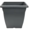 Pot de fleur carré 32L plastique gris anthracite 40x40xH36cm