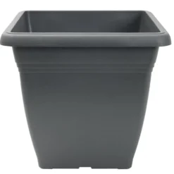 Pot de fleur carré 32L plastique gris anthracite 40x40xH36cm