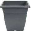 Pot de fleur carré 17L plastique gris anthracite 32x32xH30cm