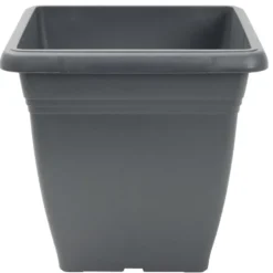 Pot de fleur carré 17L plastique gris anthracite 32x32xH30cm