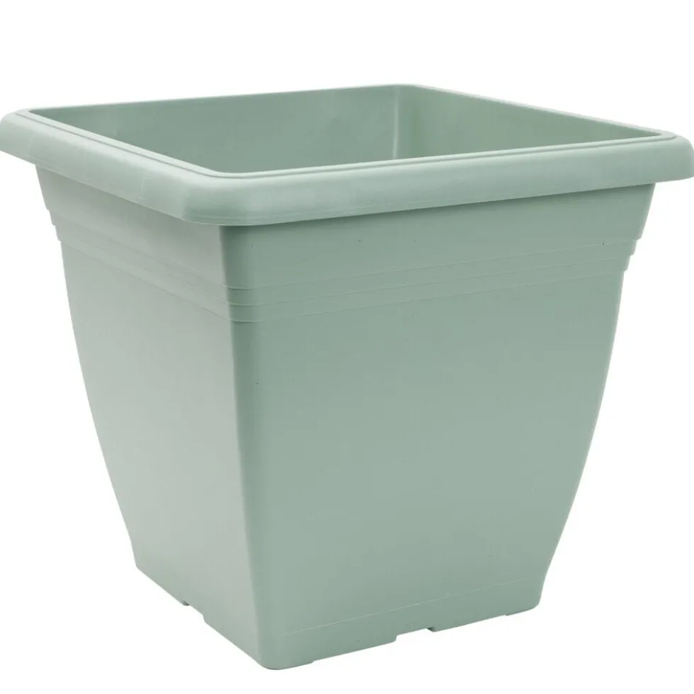 Pot de fleur carré 32L plastique vert laurier 40x40xH36cm