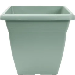 Pot de fleur carré 32L plastique vert laurier 40x40xH36cm