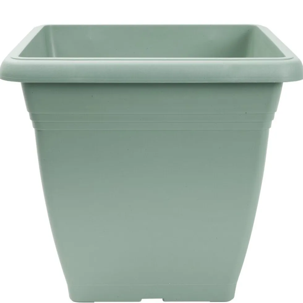 Pot de fleur carré 32L plastique vert laurier 40x40xH36cm