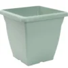 Pot de fleur carré 17L plastique vert laurier 32x32xH30cm