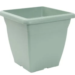 Pot de fleur carré 17L plastique vert laurier 32x32xH30cm