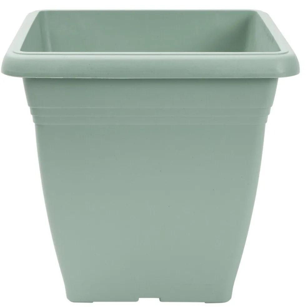 Pot de fleur carré 17L plastique vert laurier 32x32xH30cm