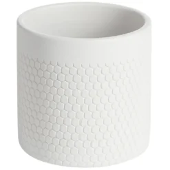 Pot de fleur gris clair motif nid d'abeille 1,29 L Ø13,5x12,3 cm - Capri