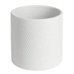 Pot de fleur gris clair motif nid d'abeille 3,85L Ø19xH17,5 cm - Capri