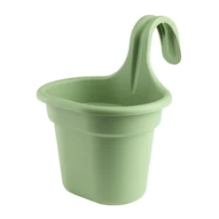 Pot de fleurs pour balcon plastique jaune 20,5x16xH26cm