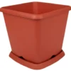 Pot de jardin carré Chorus rouge 24,2 L