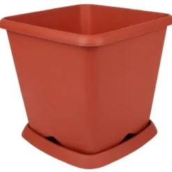 Pot de jardin carré Chorus rouge 24,2 L