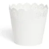 Pot de jardin en zinc motif ajouré rose clair Ø17xH16cm