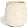 Pot de jardin terre cuite motif fleur blanche Ø20xH20cm