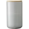 Pot en céramique gris avec couvercle en bois H16,5 cm