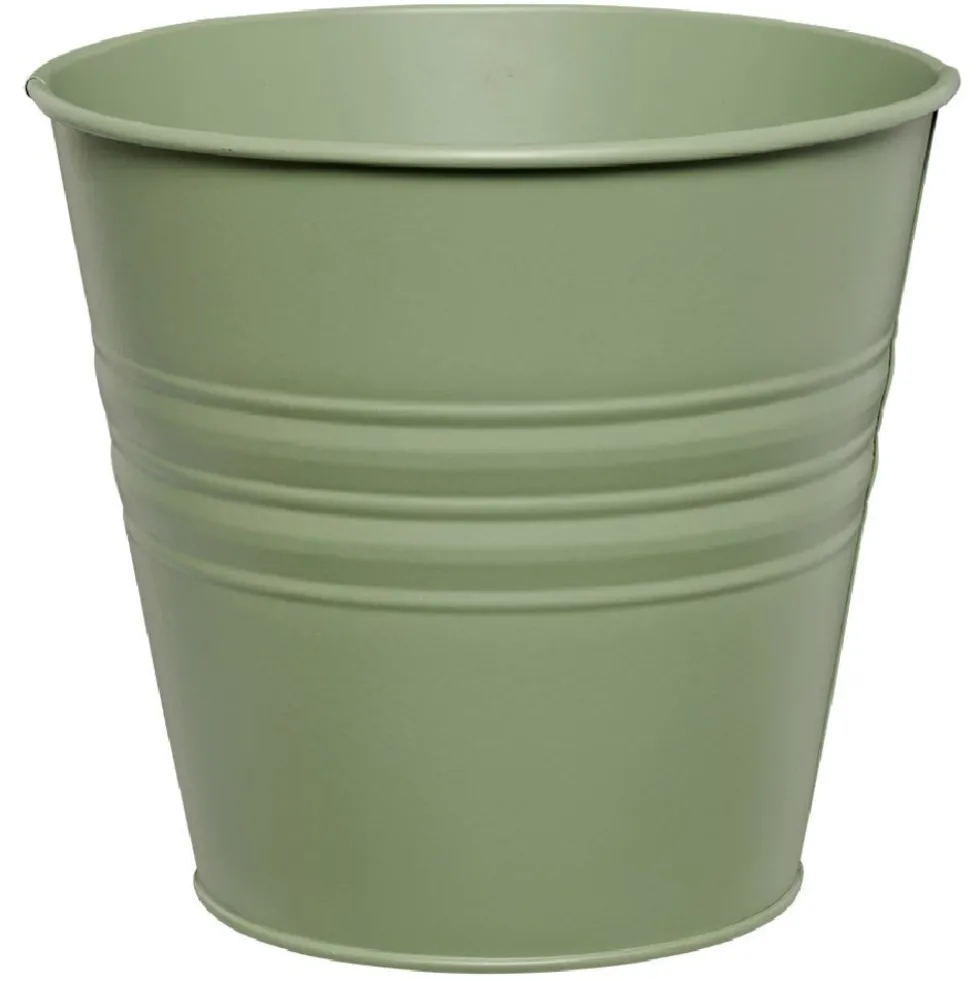 Pot en métal vert petit modèle Ø16xH13cm