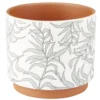 Pot en terre cuite imprimée Ø14xH12cm (4 modèles)