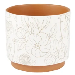 Pot en terre cuite imprimée Ø14xH12cm (4 modèles)