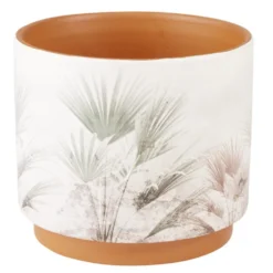 Pot en terre cuite imprimée Ø14xH12cm (4 modèles)