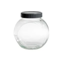 Pot en verre transparent avec couvercle plastique - 16x11,5xH.16cm