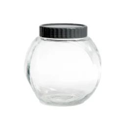 Pot en verre transparent avec couvercle plastique - 17,5x12,5xH.17cm