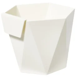 Pot hexagonal clipsable plastique blanc ivoire Ø12xH13cm