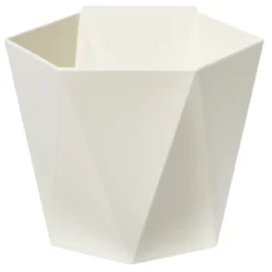 Pot hexagonal clipsable plastique blanc ivoire Ø12xH13cm