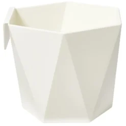 Pot hexagonal clipsable plastique blanc ivoire Ø12xH13cm
