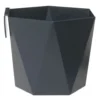 Pot hexagonal clipsable plastique gris anthracite 12x11xH.13cm